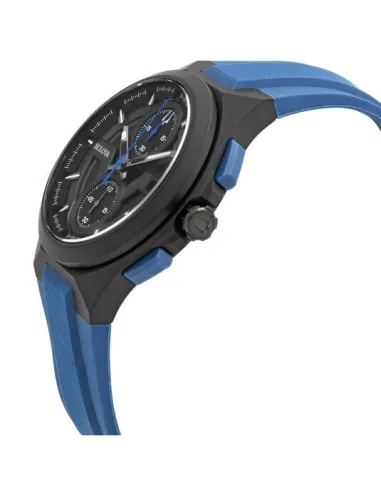 Bulova Maquina Sport Chronograph 98B380 46mm grey sport men's watch Chronograph Quartz rubber band 100m Water resist