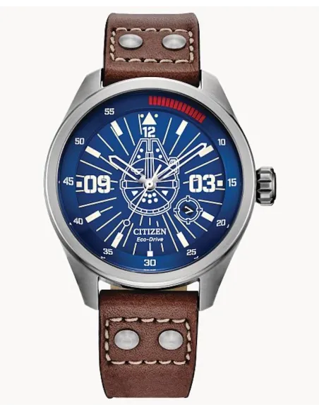 reloj hombre Citizen Eco-drive Han Solo Star Wars AW5009-03W 43mm 100m WR correa de cuero