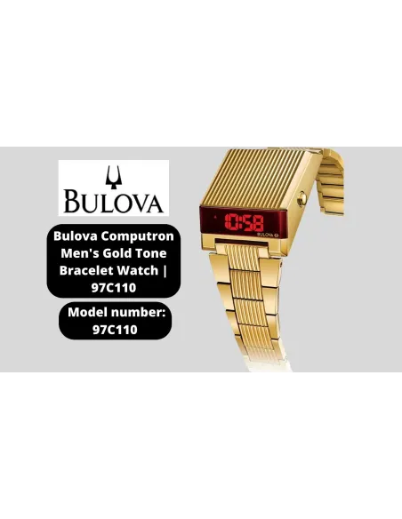 reloj hombre Bulova Computron 97C110 38mm  LED Cuarzo correa de acero