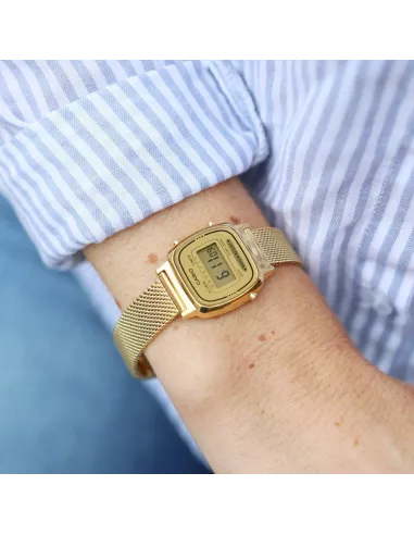 Reloj CASIO VINTAGE gold de acero la670wemy-9ef clásico digital alarma water resist correa de malla acero