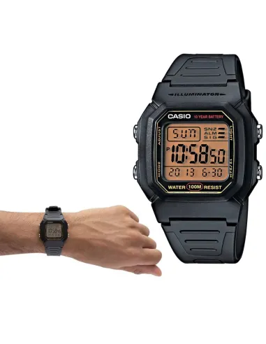 copy of Reloj digital hombre Casio W800H-1B 10 años batería correa goma luz led