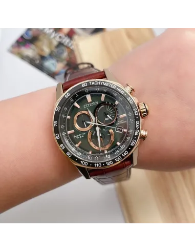 Reloj hombre Citizen PCAT Eco-Drive CB5919-00X Perpetual Calendar Atomic Timekeeping A-T dial verde 43mm Cristal de zafiro