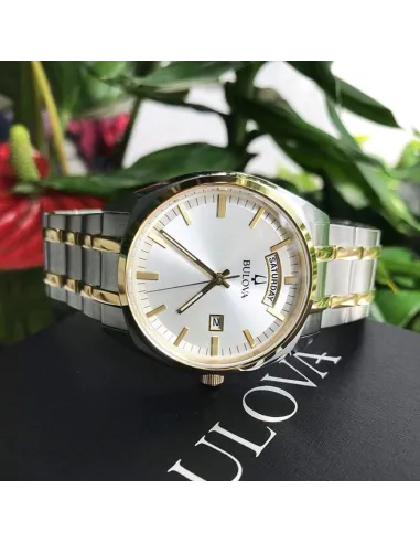 reloj hombre cuarzo Bulova 98C127 39mm dial blanco / plata 30m WR correa de acero