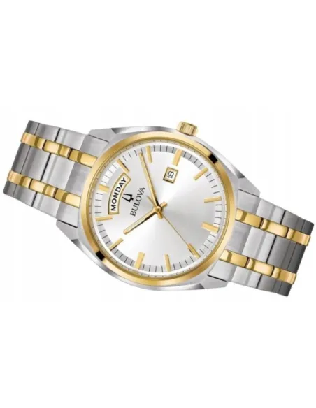 reloj hombre cuarzo Bulova 98C127 39mm dial blanco / plata 30m WR correa de acero