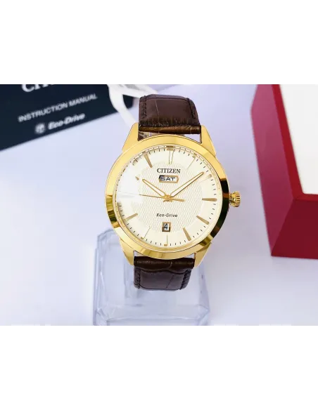 Citizen Eco-Drive Corso AW0092-07Q 40mm Sapphire crystal leather band 100m WR Eco-Drive movement (solar or light powered)