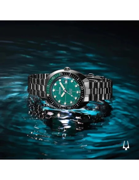 reloj automático buceo hombre Bulova Devil Diver Oceanographer 96B322 dial verde 44mm 200m WR Cristal de Zafiro