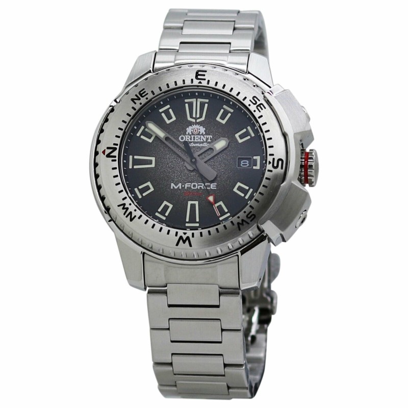 reloj de buceo automático hombre Orient M-Force RA-AC0N01B dial negro 45mm correa acero 200m water resist Cristal Zafiro