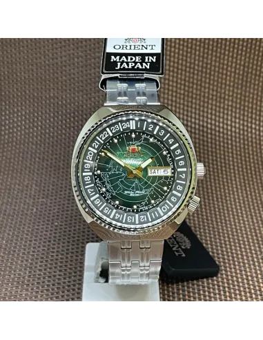 Reloj automático Orient Revival World Map Automatic RA-AA0E02E dial verde 43.5mm correa acero 200m water resist RA-AA0E02E19