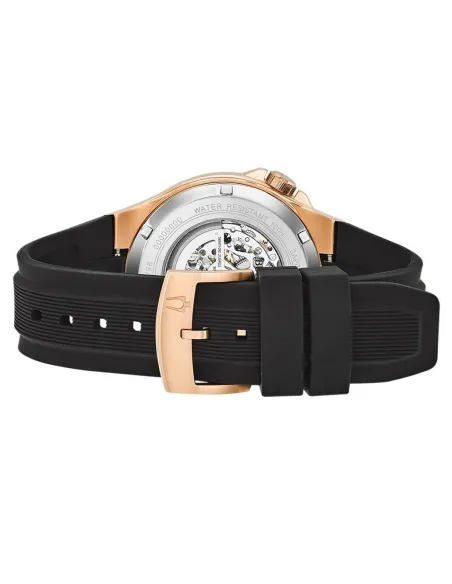 reloj automático hombre Bulova Maquina Skeleton 98A177 46mm Cristal de Zafiro Oro Rosa 100m