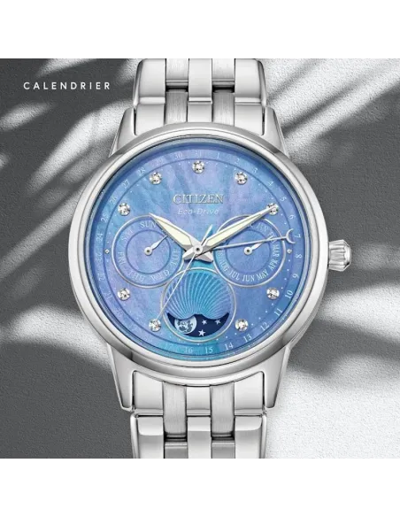 Citizen Eco-Drive Calendrier FD0000-52N 37mm Moon Phase 50m WR stainless steel bracelet Eco-drive movement (solar or light power