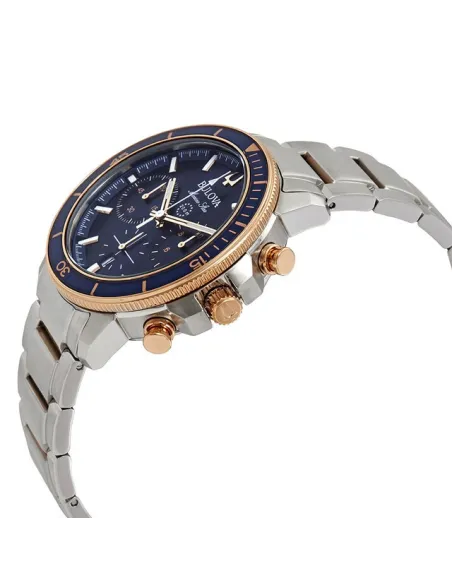 reloj deportivo hombre Bulova Marine Star 98B301 45mm dial azul 200m WR correa de acero