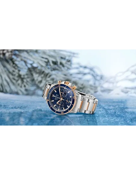 reloj deportivo hombre Bulova Marine Star 98B301 45mm dial azul 200m WR correa de acero