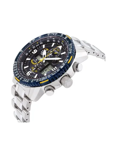 Reloj Aviador Radiocontrol Citizen Skyhawk Blue Angels A-T JY8078-52L 45MM Cristal de zafiro Alarma Hora Mundial