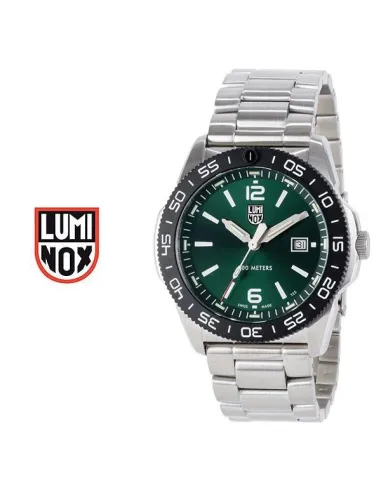 Luminox Pacific Diver Stainless Steel 44MM Green Dial Men's Watch XS.3137 Sapphire with anti-reflection coating Crystal 200M