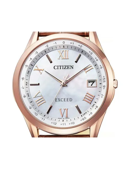 reloj titanio radio-control hombre Citizen Exceed CB1112-07W JDM 38mm Cristal de zafiro