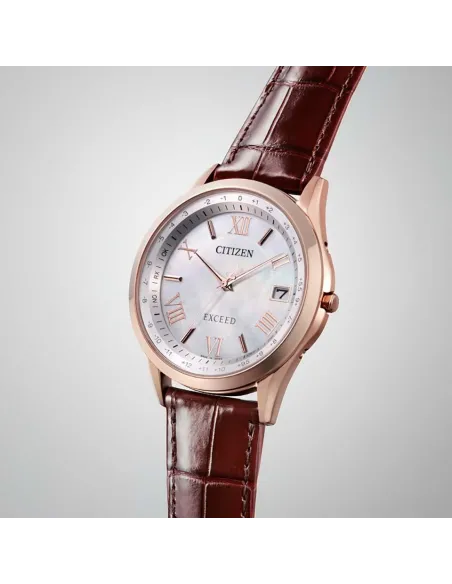 reloj titanio radio-control hombre Citizen Exceed CB1112-07W JDM 38mm Cristal de zafiro