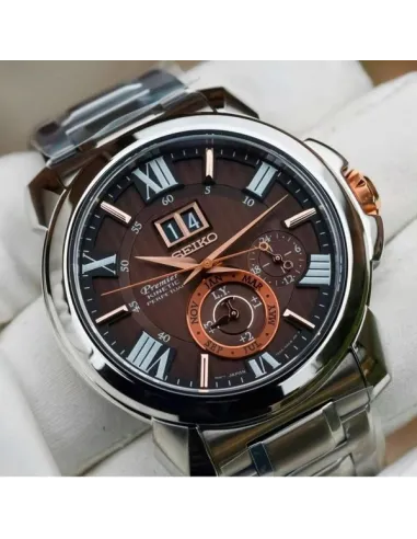 Seiko Premier Kinetic Perpetual SNP157P1 42.9mm sapphire crystal 100m WR stainless steel bracelet