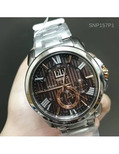 Seiko Premier Kinetic Perpetual SNP157P1 42.9mm sapphire crystal 100m WR stainless steel bracelet