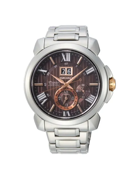 Seiko Premier Kinetic Perpetual SNP157P1 42.9mm sapphire crystal 100m WR stainless steel bracelet