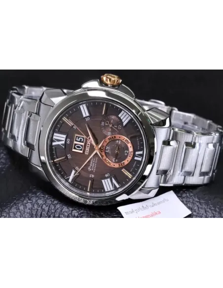 Seiko Premier Kinetic Perpetual SNP157P1 42.9mm sapphire crystal 100m WR stainless steel bracelet