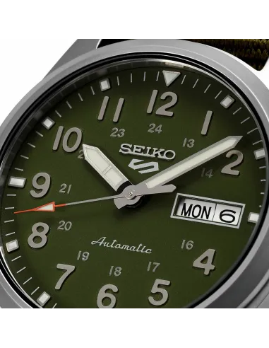 Reloj automático hombre Seiko 5 Sports Field SRPG33K1 39mm 100m WR correa de tela