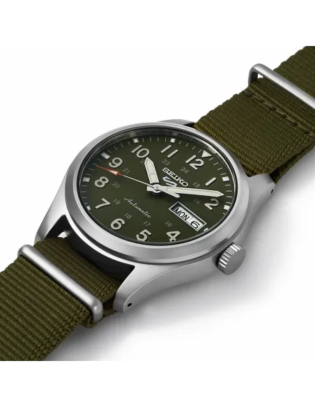 Reloj automático hombre Seiko 5 Sports Field SRPG33K1 39mm 100m WR correa de tela