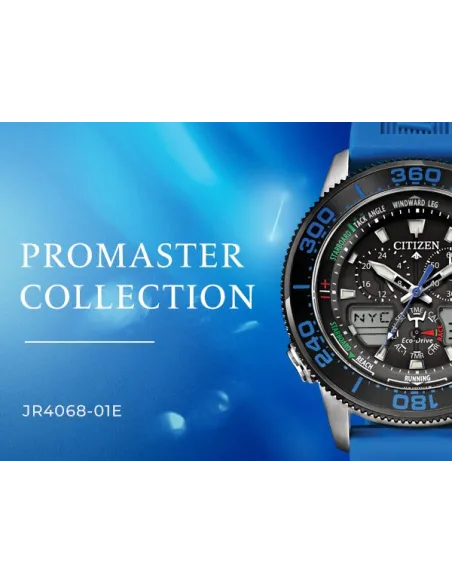 Reloj deportivo hombre CITIZEN Promaster Sailhawk JR4068-01E Alarma Hora Mundial 44mm Yatch Racing Timer 200m