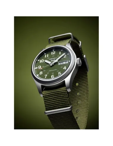 Reloj automático hombre Seiko 5 Sports Field SRPG33K1 39mm 100m WR correa de tela