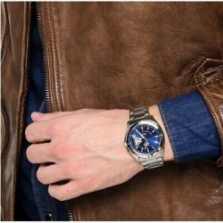 Casio Edifice EF-129D-2A 44.8mm 100m WR blue dial stainless steel bracelet men’s watch 2