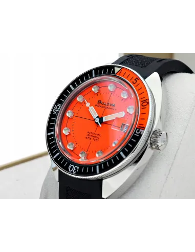 Reloj de buceo hombre automático Bulova Oceanographer 96B350  Devil Diver 41mm naranja correa de goma 200m WR