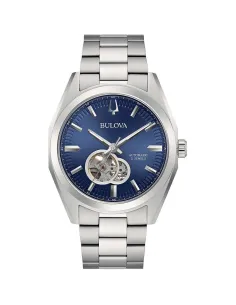 reloj automático hombre Bulova Surveyor 96A275 42mm 30m WR / 3ATM correa de acero dial azul
