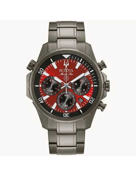reloj cronógrafo hombre Bulova Marine Star 98B350 43mm 100m WR correa de acero