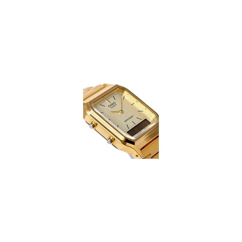 reloj Casio VINTAGE EDGY AQ-230GA-9B unisex dial analógico y digital Hora dual - alarma