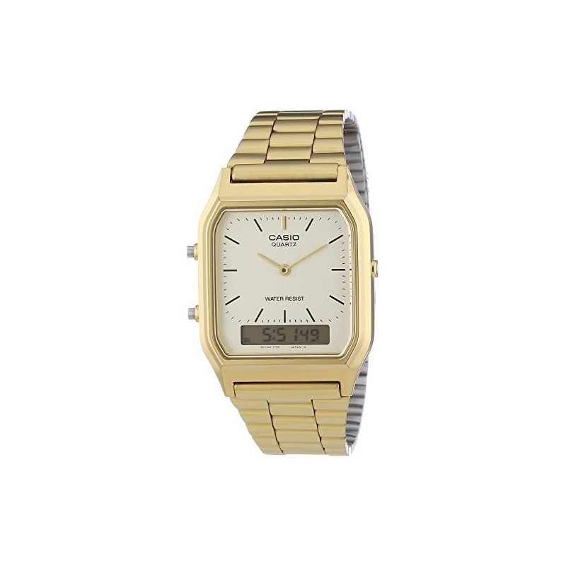 reloj Casio VINTAGE EDGY AQ-230GA-9B unisex dial analógico y digital Hora dual - alarma