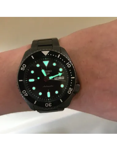 Reloj automático buceo hombre Seiko 5 Sports SRPD65K1 PVD baño de iones  dial negro 42.5mm