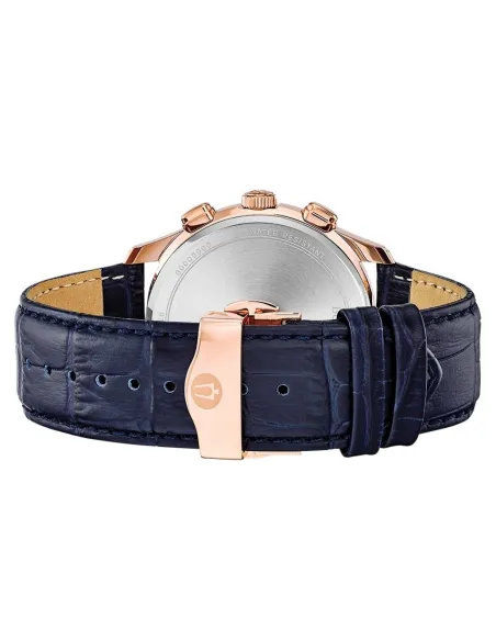 reloj deportivo hombre Bulova Wilton 97B170 45.5mm dial azul Cronógrafo  30m WR correa de cuero