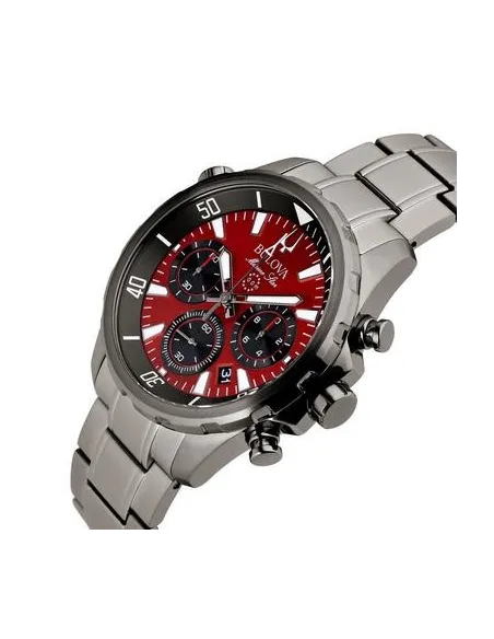 reloj cronógrafo hombre Bulova Marine Star 98B350 43mm 100m WR correa de acero