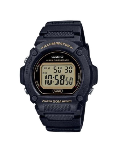 Reloj deportivo hombre Casio W219h-1A2 Luz LED Cronómetro alarma 50m Water Resist