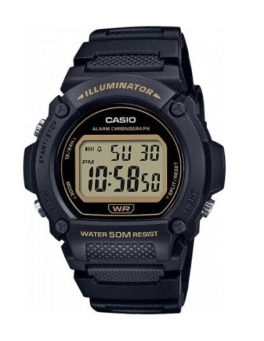 Reloj deportivo hombre Casio W219h-1A2 Luz LED Cronómetro alarma 50m Water Resist