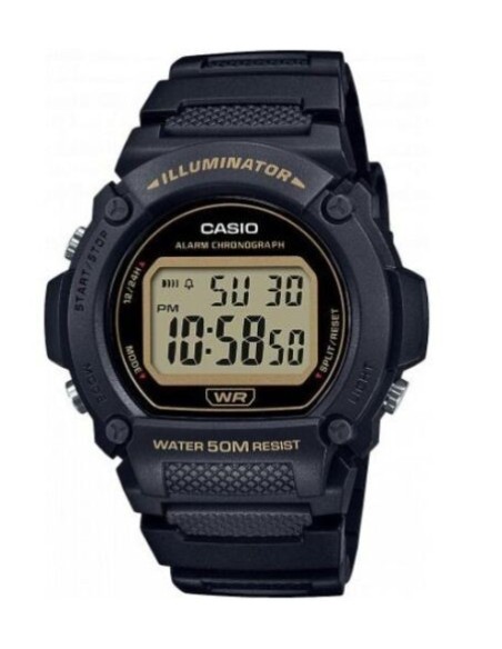 Reloj deportivo hombre Casio W219h-1A2 Luz LED Cronómetro alarma 50m Water Resist