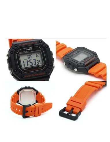 Reloj deportivo CASIO digital W-218h-4b2  alarma cronómetro luz 50m WR
