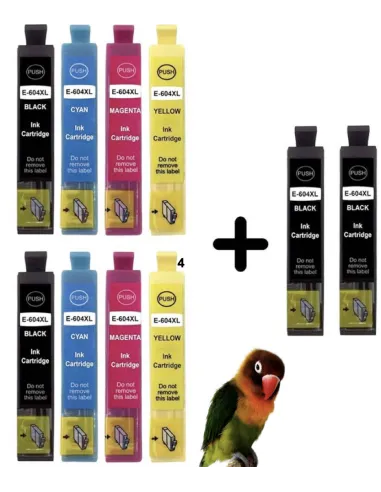 10 cartuchos compatibles para Epson 604XL XP2200 XP2205 XP4200 WF2950 WF2935 XP3200 XP3205 XP4205 WF2930 WF2910 XL