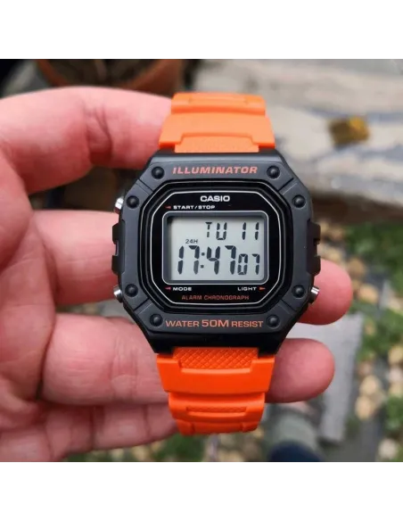 Reloj deportivo CASIO digital W-218h-4b2  alarma cronómetro luz 50m WR