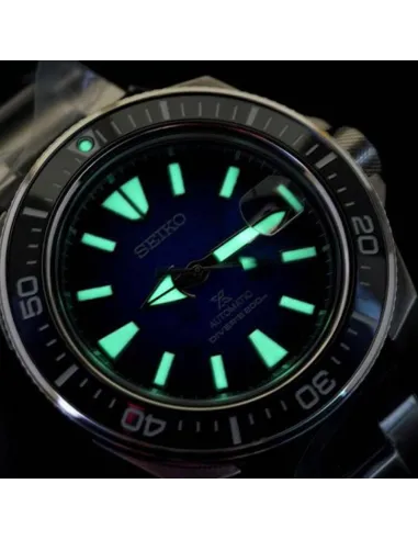 Reloj Automático hombre buceo Seiko Prospex SRPE33K1 Samurai Manta Ray Save the Ocean dial azul 43.8mm Zafiro