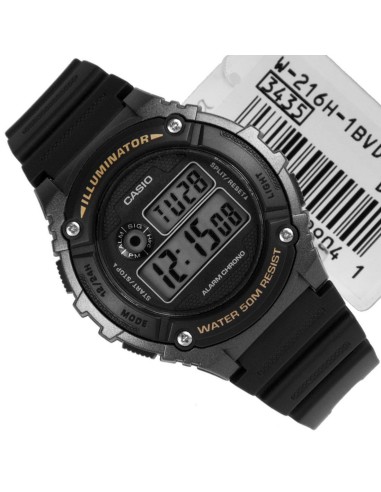 RELOJ Casio digital w-216h-1b water resistant 50m