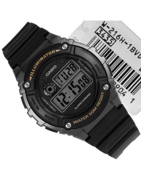 RELOJ Casio digital w-216h-1b water resistant 50m