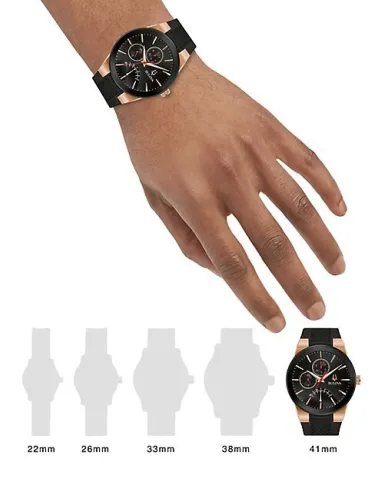 reloj hombre Bulova Futuro Modern 97C111 41mm negro Cuarzo 30m correa de caucho