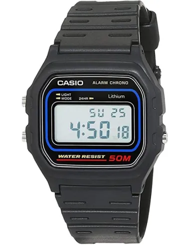 RELOJ CASIO COLLECTION W-59-1V alarma y luz led