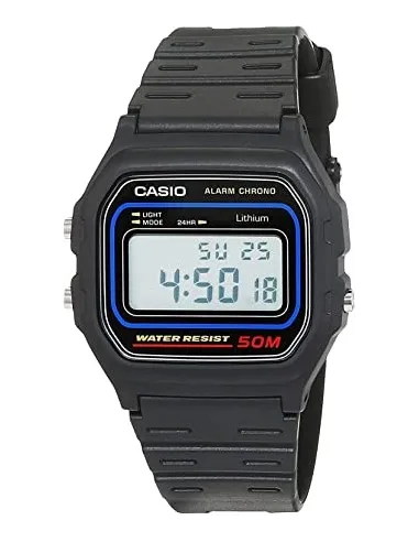 RELOJ CASIO COLLECTION W-59-1V alarma y luz led