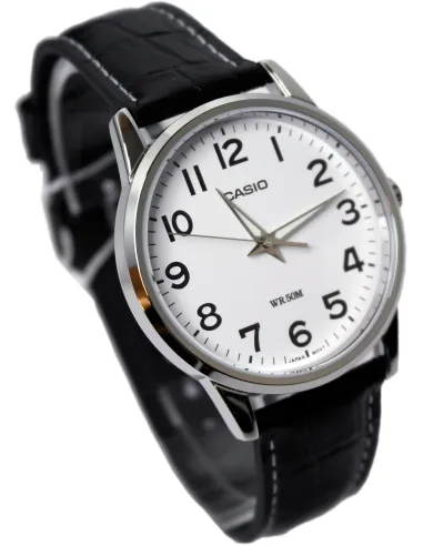 Reloj CASIO analógico mujer LTP-1303L-7B esfera blanca correa negra